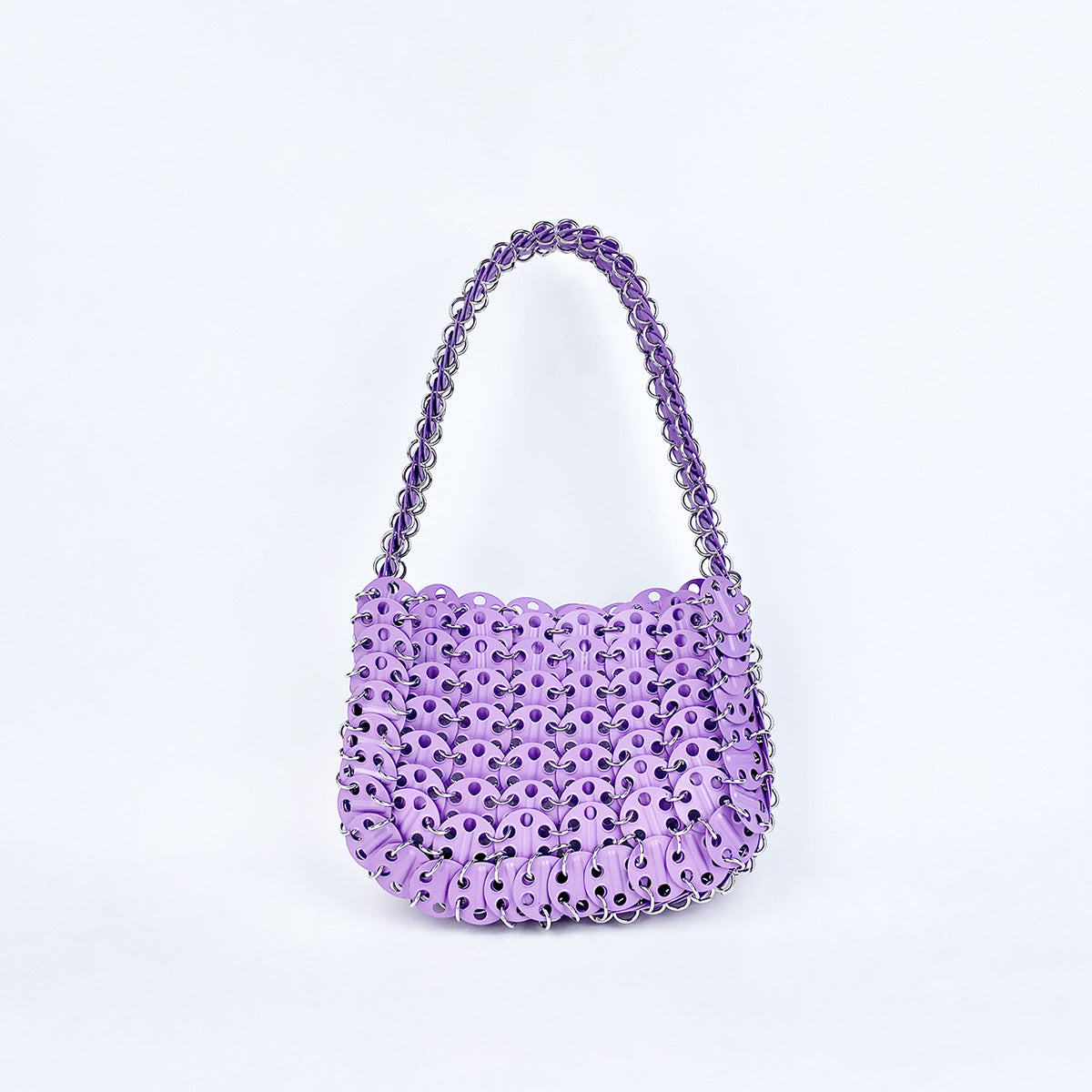 Stylish Solid Color Hand Woven Glitter Sequin Handbag 8CW6BBG514T