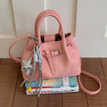 Solid Color Suede Belt Buckle Handbag 6W10BBG1376