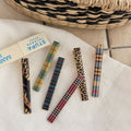 Vintage Plaid Leopard Print Acetate Hair Clip 6W6HCP1250