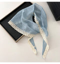 Elegant Lace Trim Breatheable Triangle Head Scarf MK2BW6W6NSI14