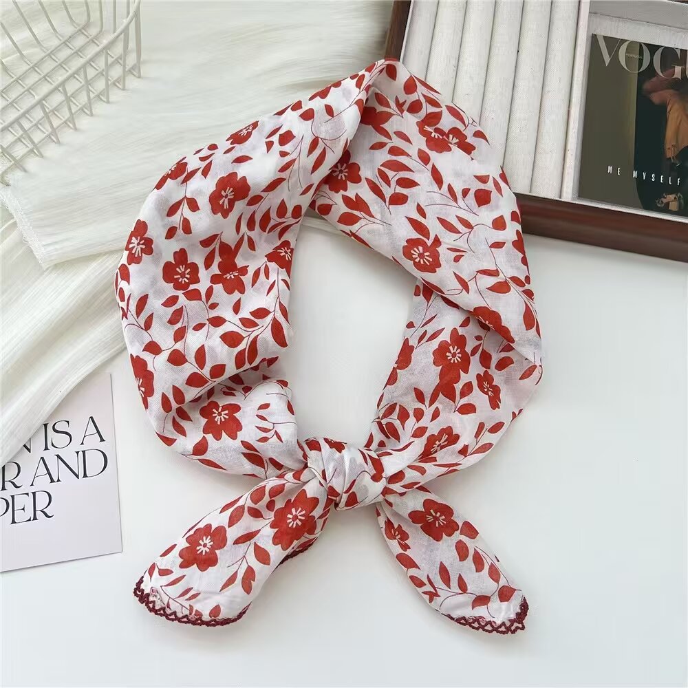Flower Print Square Scarf - DippedShop Wholesale - #0179