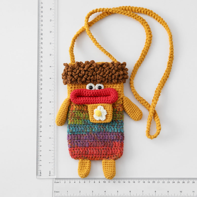 Funny Cartoon Sausage Lips Crochet Phone Bag MK2CCR6W10BBG429