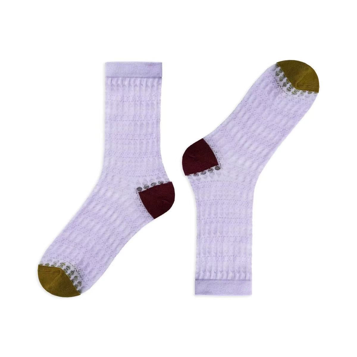 Color Contrast Mesh Socks - DippedShop Wholesale - #3763