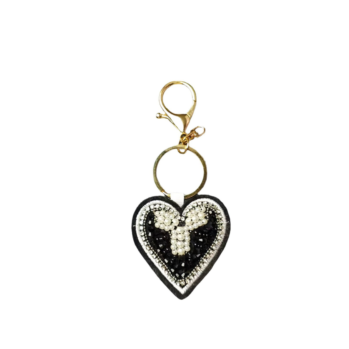 Stylish Handmade Beaded Heart Pendant Keychain 6W10BBC818