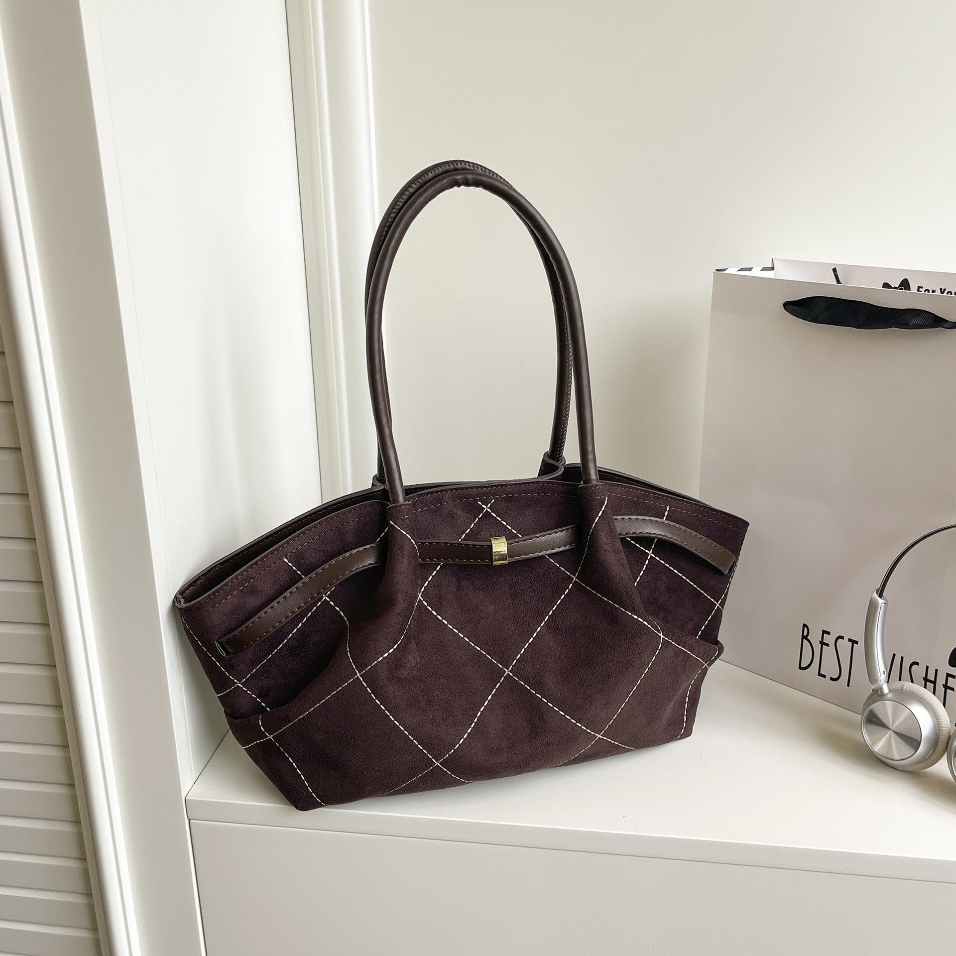 Elegant Quilted Tote Bag - DippedShop Wholesale - #3475