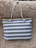 Minimalist Striped Large Capacity Canvas Shoulder Bag MK2BLW6W10BBG558