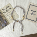 Minimalist Striped Beaded Adjustable Scarf Necklace MK2BW6W6JNC233