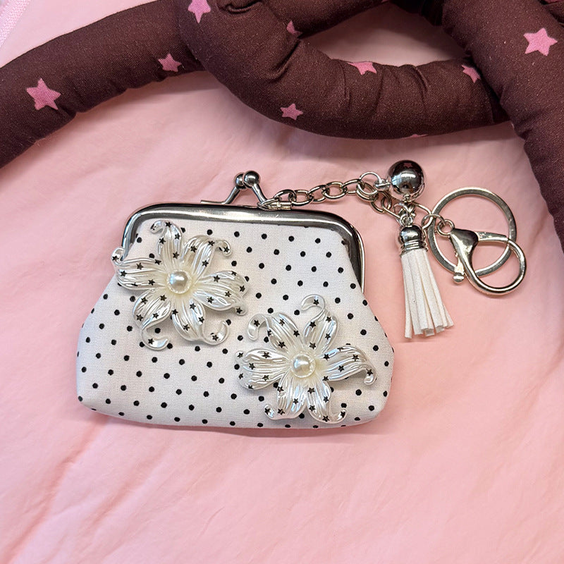 Floral Polka Dot Coin Purse - DippedShop Wholesale - #3459