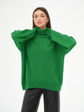 High Collar Loose Sweater - DippedShop Wholesale - #2275