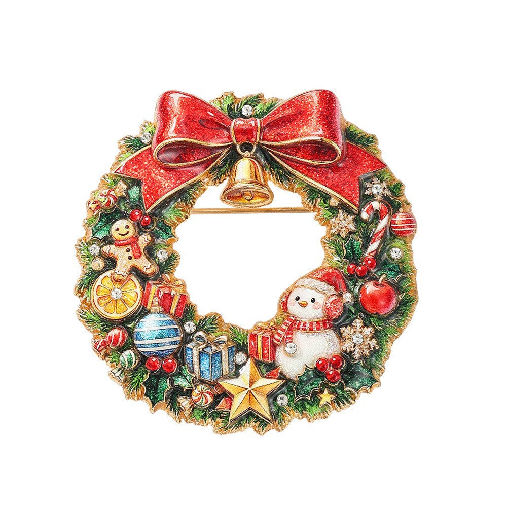 Christmas Series Enamel Rhinestone Brooch 6W6JPB63