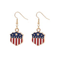 Retro Gold Plated USA Flag Pendant Hook Earrings 8ZA6JER305L