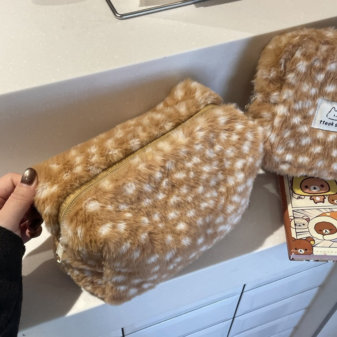 Fluffy Plush Makeup Bag - DippedShop Wholesale - #3555