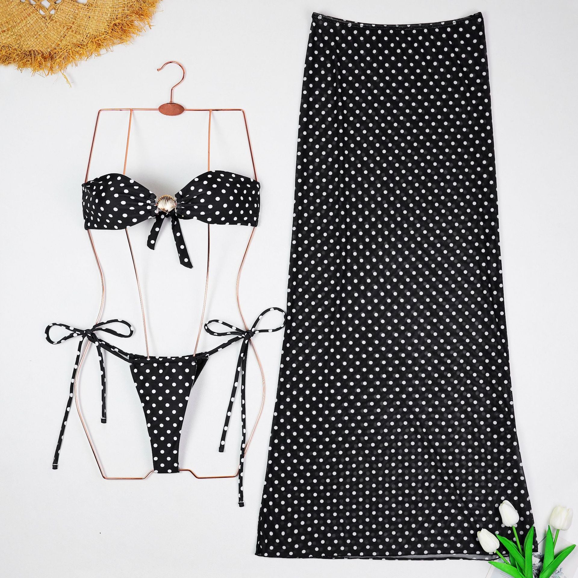 Polka Dot Strapless Cover - DippedShop Wholesale - #6611