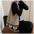 Casual Heart Knitted Hollow Out Shoulder Bag 6W10BBG1794
