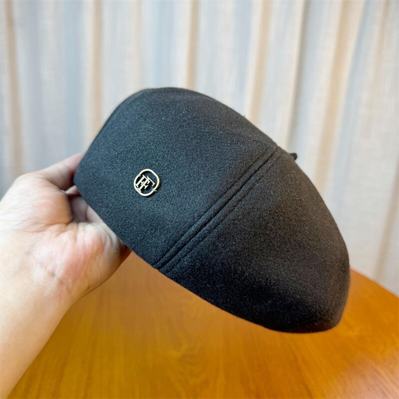 Metal Badge Beret Hat - DippedShop Wholesale - #7555