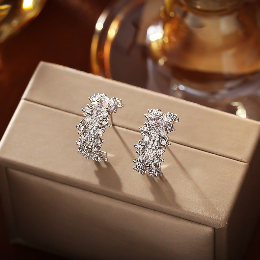 Gold Plated C-Shaped Stud Earrings - DippedShop Wholesale - #2387