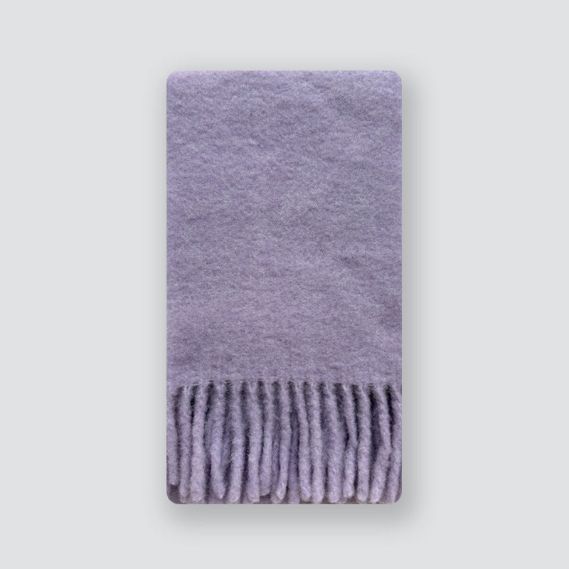 Warm Solid Color Wool Blend Knit Scarf 6W6NSW256