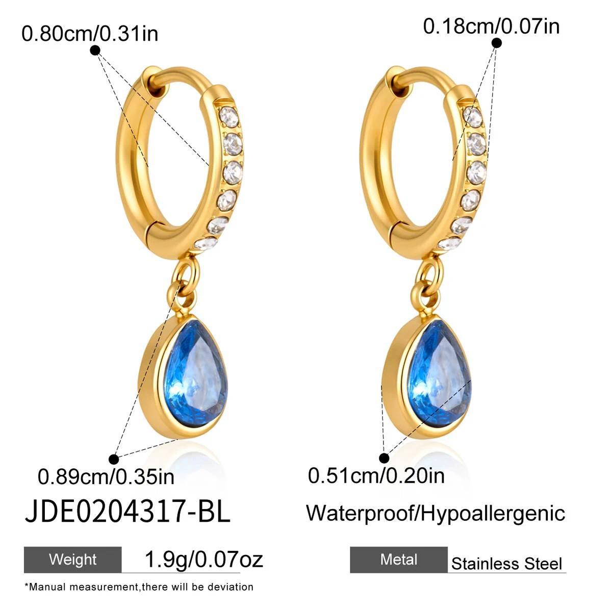 Trendy Cubic Zirconia Teardrop Dangle Hoop Earrings 6W6JER599