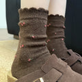 Floral Print Wool Blend Warm Crew Socks 6W8FSO714