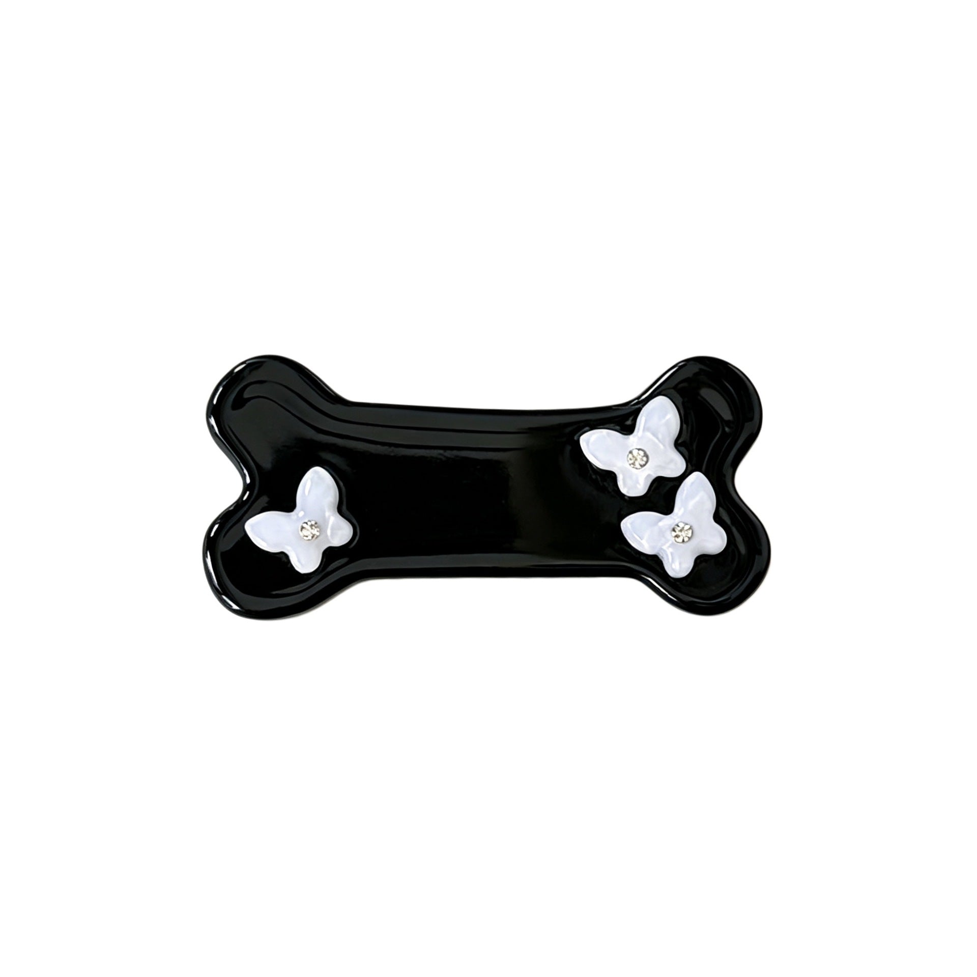 Cute Dog Bone Cubic Zirconia Side Hair Clip 8AS6HCP340T