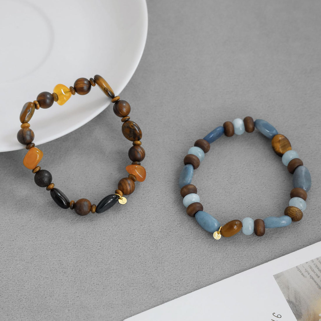 Natural Wood Round Beaded Handmade Bracelet DP25F806