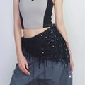 Colorful Beely Dance Sequin Tassel Triangle Hip Scarf 6W1SL18