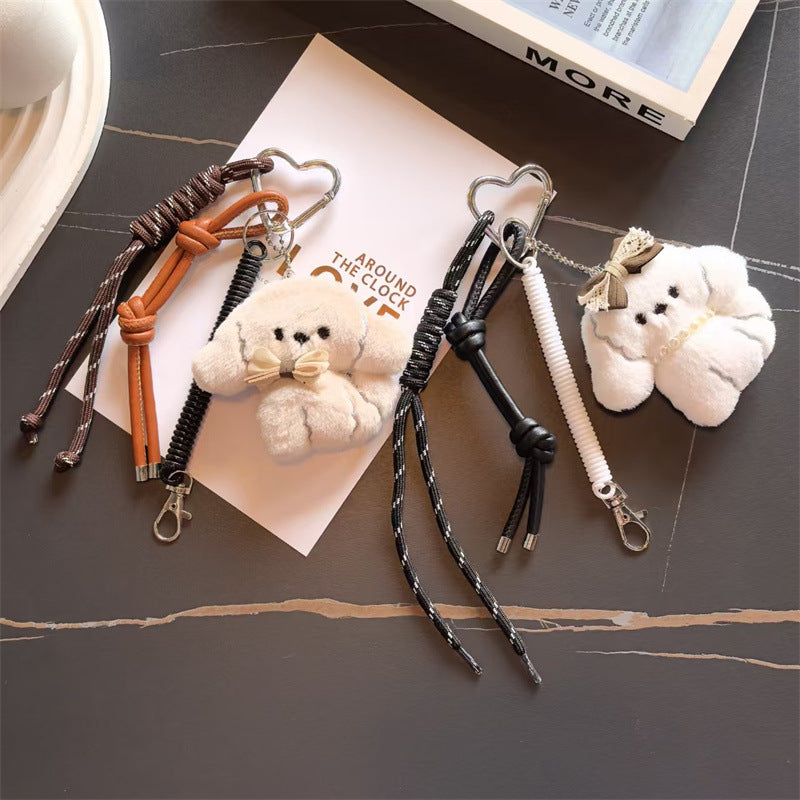 Cute Plush Puppy Pendant Keychain Bag Charm 6W10BBC377