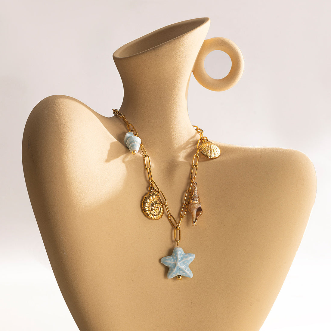 Gold Plated Shell Necklace - DippedShop Wholesale - #8947