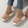 Linen Open Toe Slippers - DippedShop Wholesale - #2211