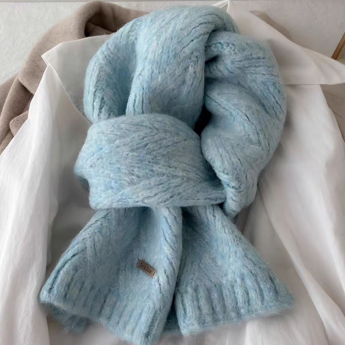 Solid Color Knit Scarves - DippedShop Wholesale - #7763
