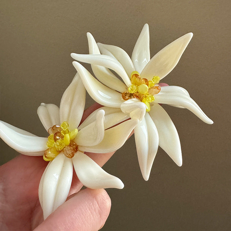 Floral Statement Stud Earrings - DippedShop Wholesale - #7411