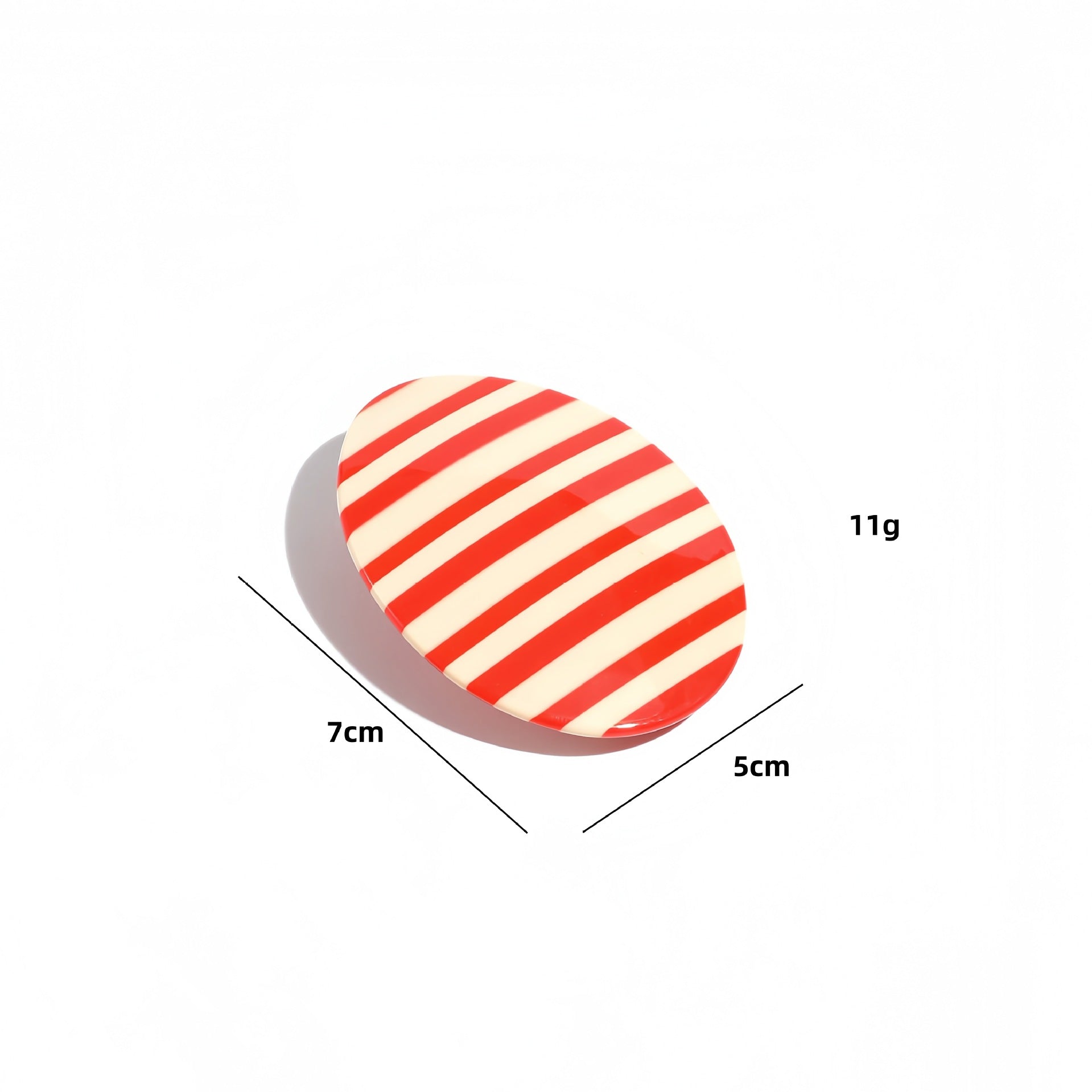 Sweet Striped Oval Mini Hair Barrette Clip 8AS6HCP260T