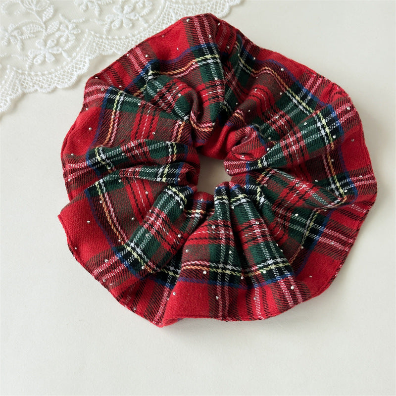 Plaid Studded Hair Scrunchie - DippedShop Wholesale - #7283