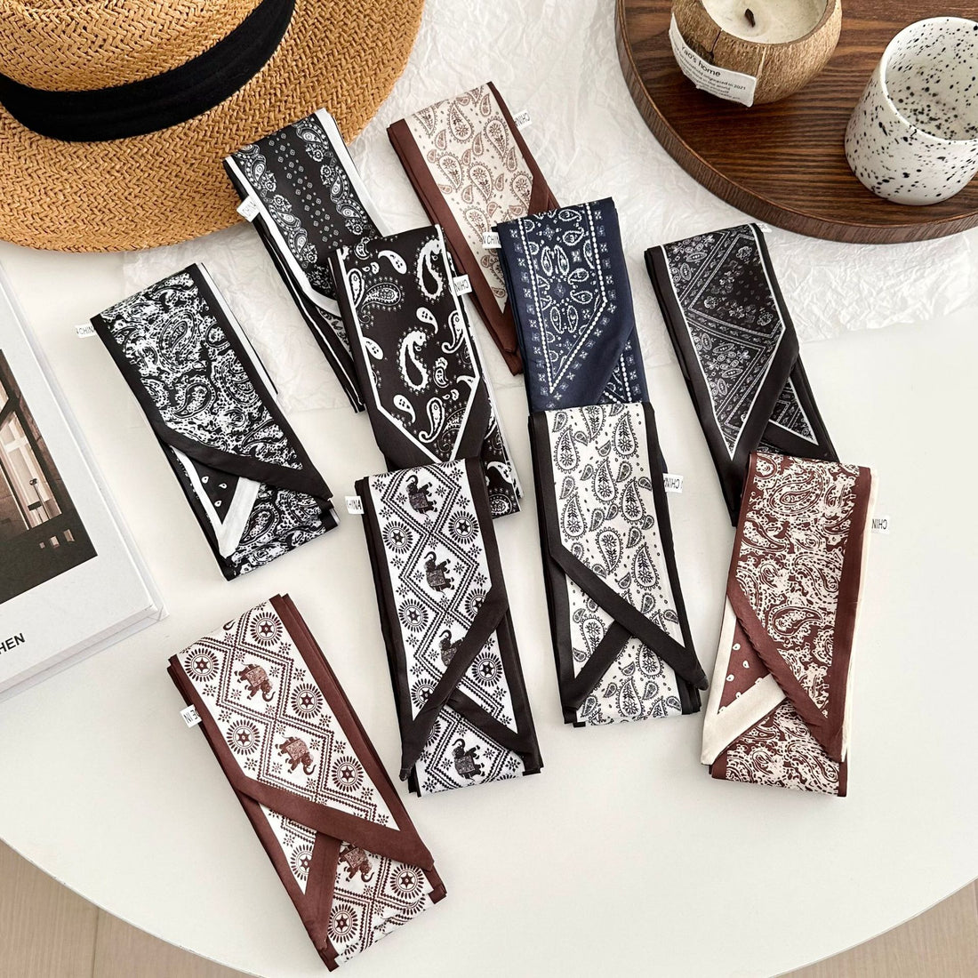 Floral Silk Headscarf with Waist Belt - DippedShop Wholesale - #7315