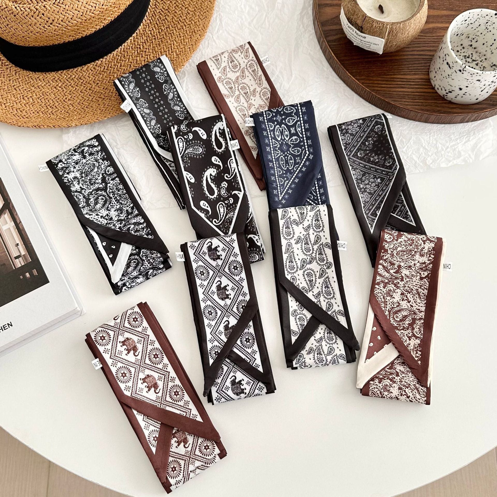 Floral Silk Headscarf with Waist Belt - DippedShop Wholesale - #0083