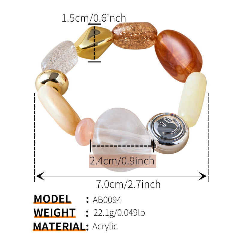 Irregular Acrylic Color Block Bracelet - DippedShop Wholesale - #5539
