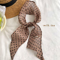 Retro Color Block Polka Dots Silk Scarf MK2BLW6W6NSI73