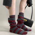 Faux Double-Layer Striped Slouchy Socks 6W8FSO707
