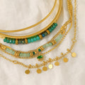 Boho Style Natural Stone Beaded Chain Bracelet 6W6JBR350
