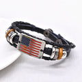 Retro USA Flag Hand Woven Adjustable Bracelet 8ZA6JBR134T