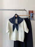 Trendy Plaid Distressed Denim Triangle Scarf MK2BW6W6NSI09