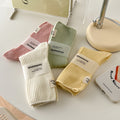 Solid Ribbed Cotton Socks - DippedShop Wholesale - #1715