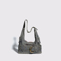Punk Belt Buckle Washed Distressed Underarm Bag 6W10BBG1343