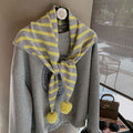 Striped Knit Triangle Scarf - DippedShop Wholesale - #6323