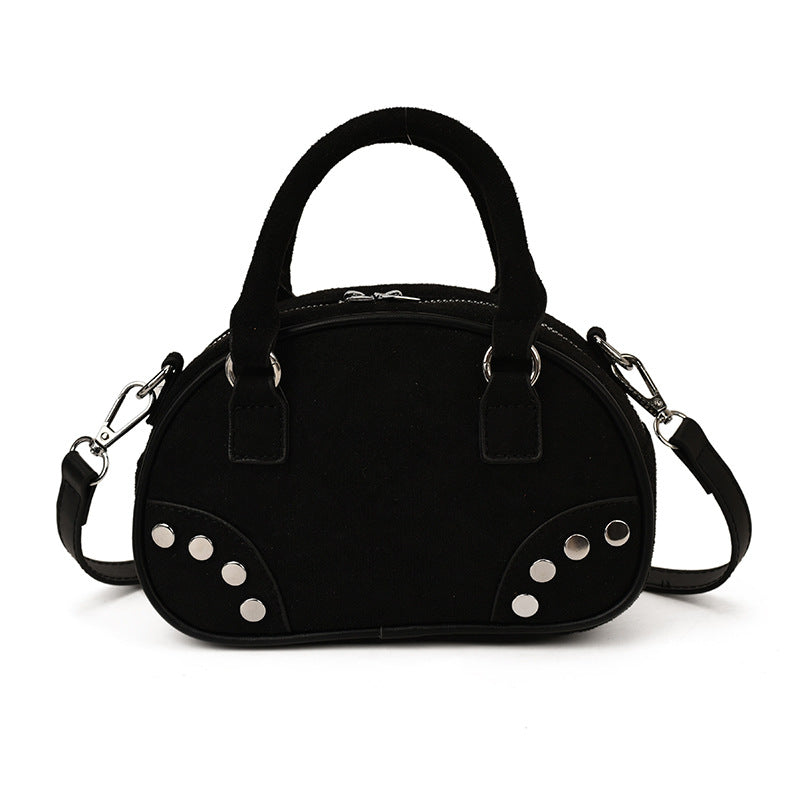 Retro Studded Faux Suede Bowling Bag 6W10BBG2429