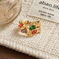 Vintage Cubic Zirconia Gold Pl - DippedShop Wholesale - #0803