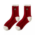 Christmas Embroidered Cable Crew Socks 6W8FSO909