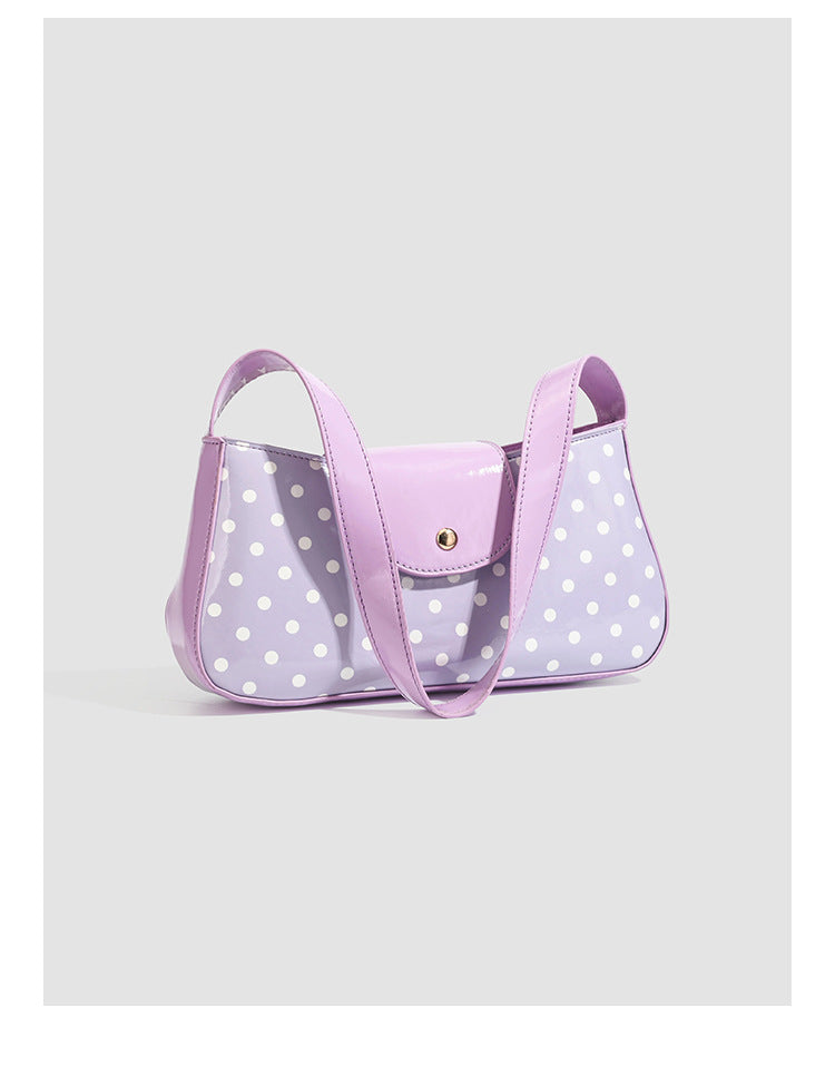 Vintage Polka Dot Baguette Purse Shoulder Bag 6W10BBG1970
