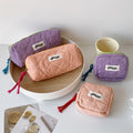 Color Block Plaid Large Capacity Makeup Bag MK2BW6S10BOB57
