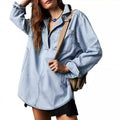 Trendy Polo Denim Top - DippedShop Wholesale - #9827